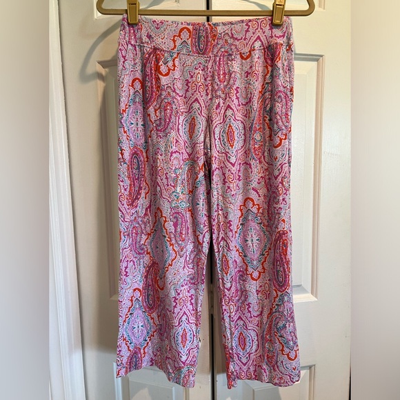 SOMA & LIFE IS GOOD 2 Pc PJ Set - Pink Hot Chocolate Shirt & SOMA Paisley Pants - Picture 9 of 16